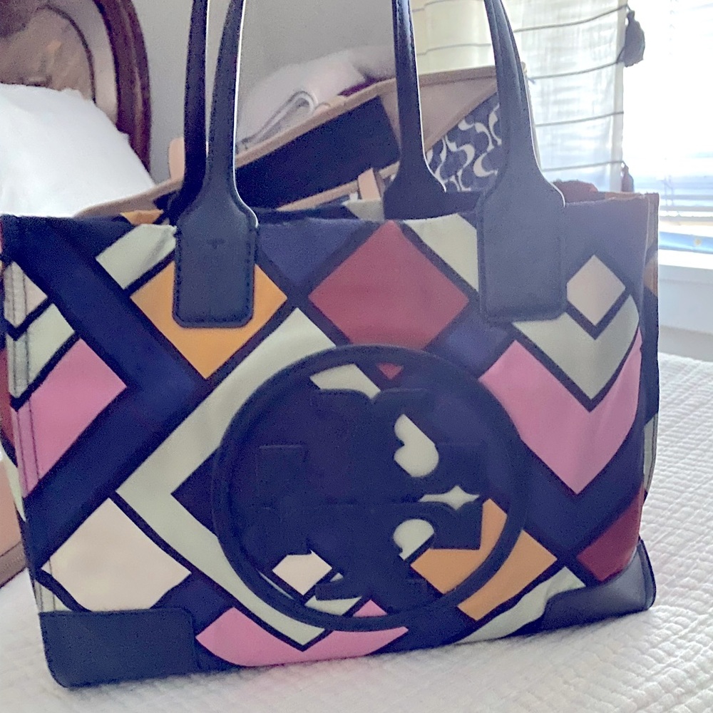 Tory Burch Ella printed tote  multicolor leather /nylon materials